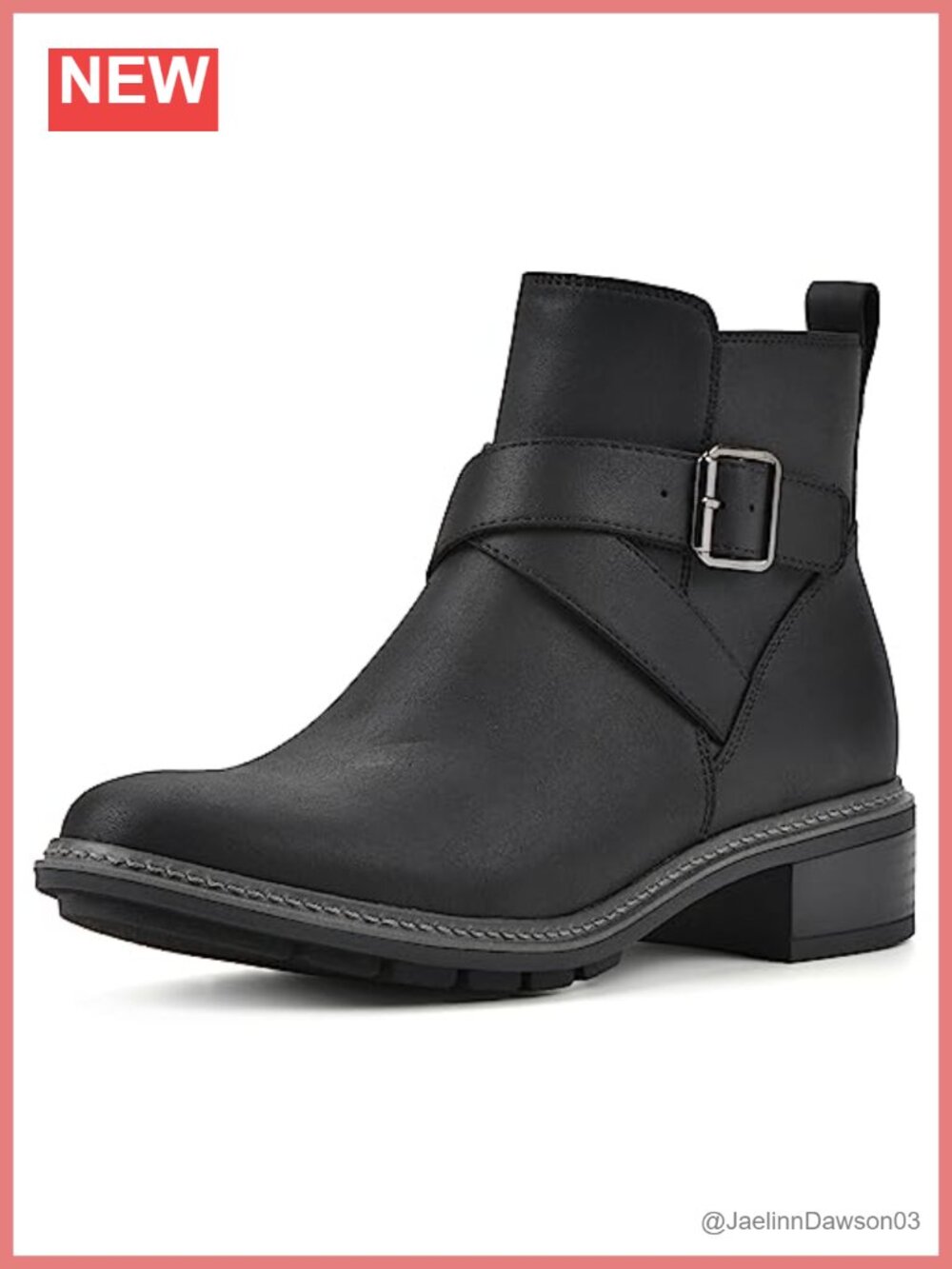 Women's Elie Stacked Heel Ankle Bootie Textile Zip Buckle Boot